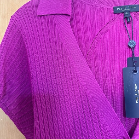 RAG & BONE Esme Deep Pink Button-Down Dress - Picture 5 of 6